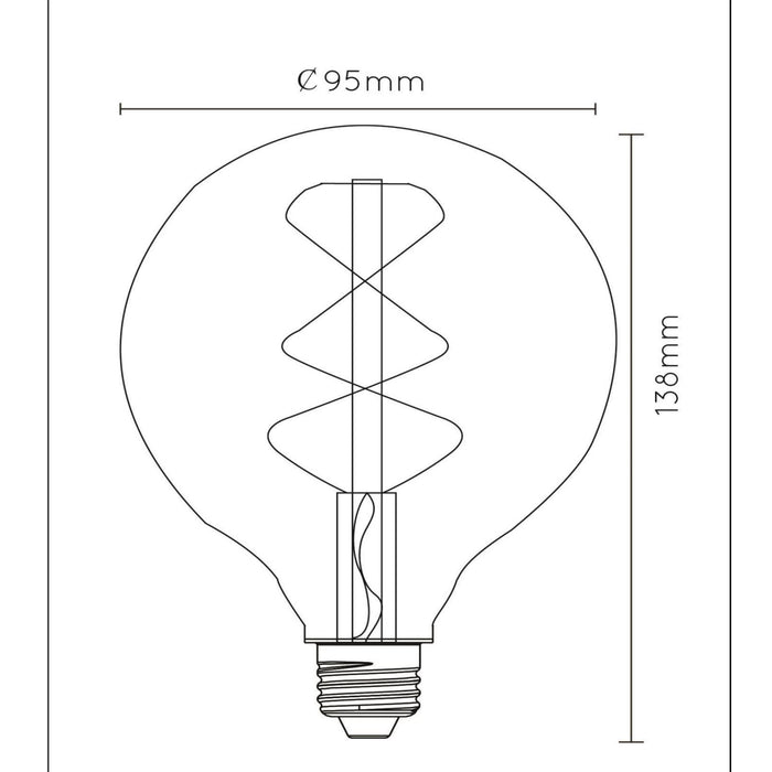 Lucide G95 Class B Filament lamp - Transparant (set van 4)