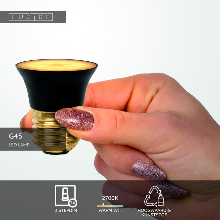 Lucide G45 Led lamp - Zwart (set van 3)
