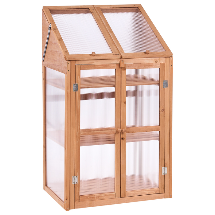 Beliani - VOLVERA - Balkonkas - Lichtbruin - Dennenhout