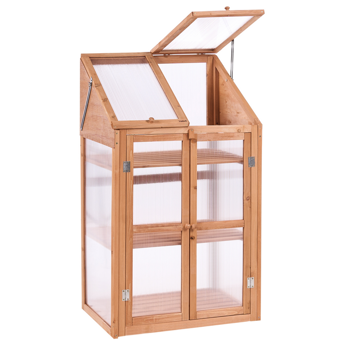 Beliani - VOLVERA - Balkonkas - Lichtbruin - Dennenhout