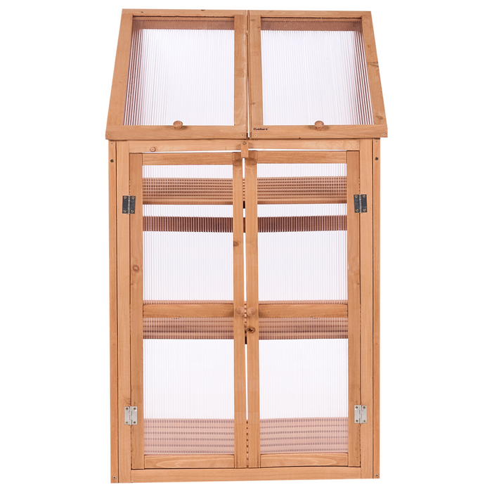 Beliani - VOLVERA - Balkonkas - Lichtbruin - Dennenhout