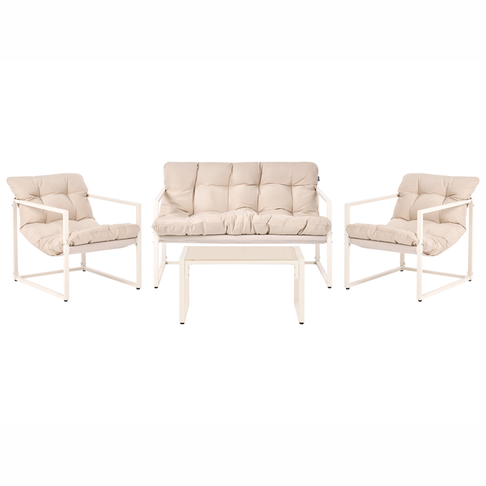 Beliani - GARDA - Loungeset - Beige - Staal