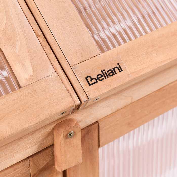 Beliani - VOLVERA - Balkonkas - Lichtbruin - Dennenhout