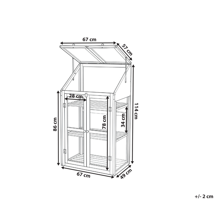 Beliani - VOLVERA - Balkonkas - Lichtbruin - Dennenhout