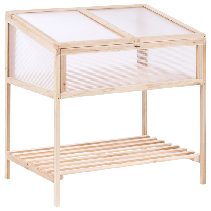 Beliani - ARANOVA - Balkonkas - Lichtbruin - Dennenhout