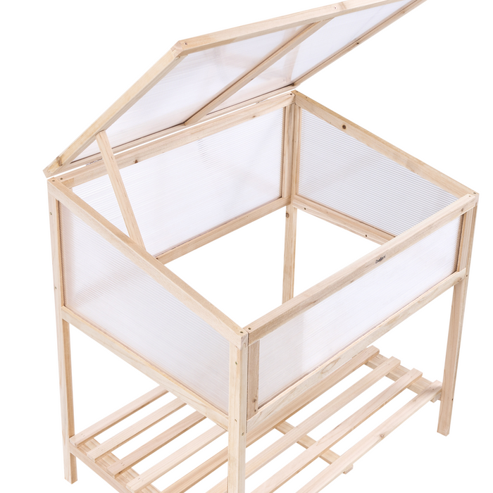 Beliani - ARANOVA - Balkonkas - Lichtbruin - Dennenhout