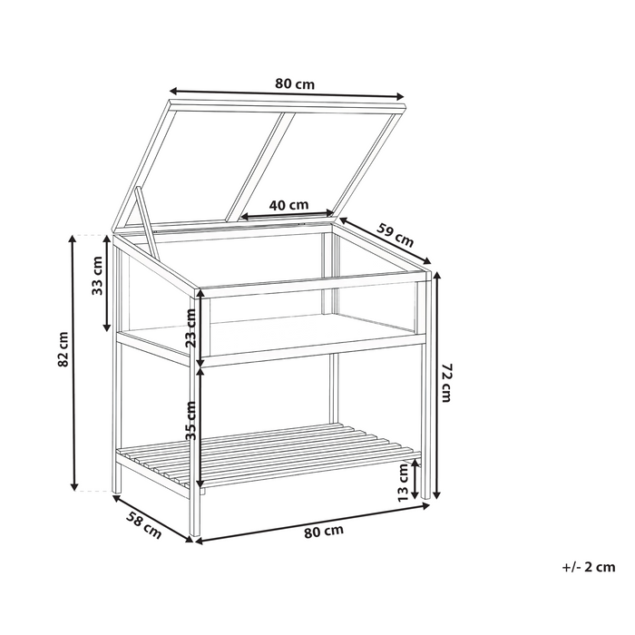 Beliani - ARANOVA - Balkonkas - Lichtbruin - Dennenhout