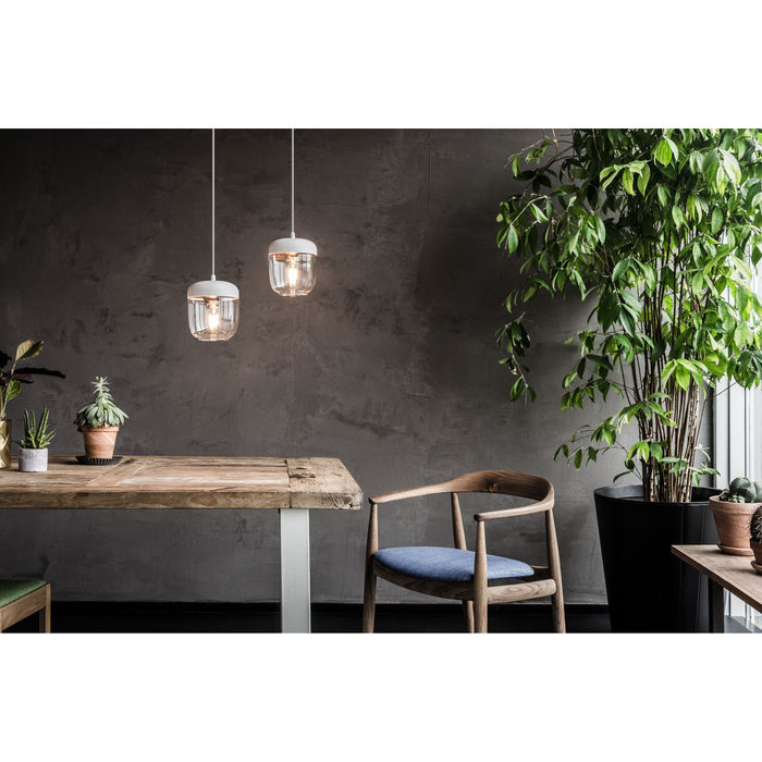 Umage Acorn hanglamp Ø14 wit snoer, amber messing