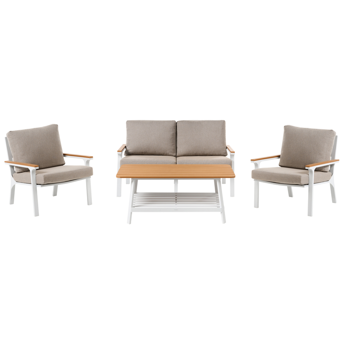 Beliani - ORERO - Loungeset 4-zits - Taupe - Aluminium