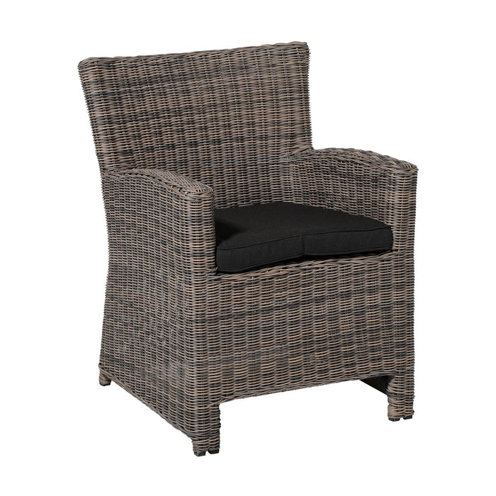 Madison - Zitkussen Wicker Rib black - Ca. 48x48 cm - Set van 4
