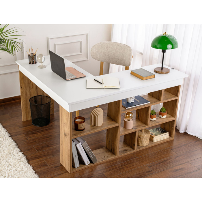 Calicosy - Hoekbureau met opbergruimte VESPER - H72 cm