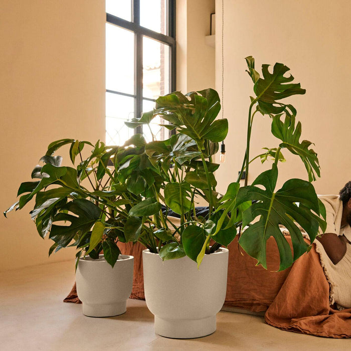 Elho Amber Grail 47 - Linnen wit - Ø 47 x H 45 cm - Binnen en Buiten - 100% gerecycled