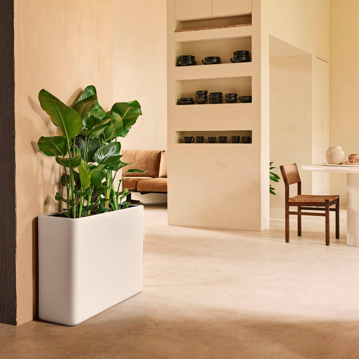 Elho June Brick Divider 80 - Linnen wit - L 79 x B x H 59 cm - Binnen en Buiten - 100% gerecycled