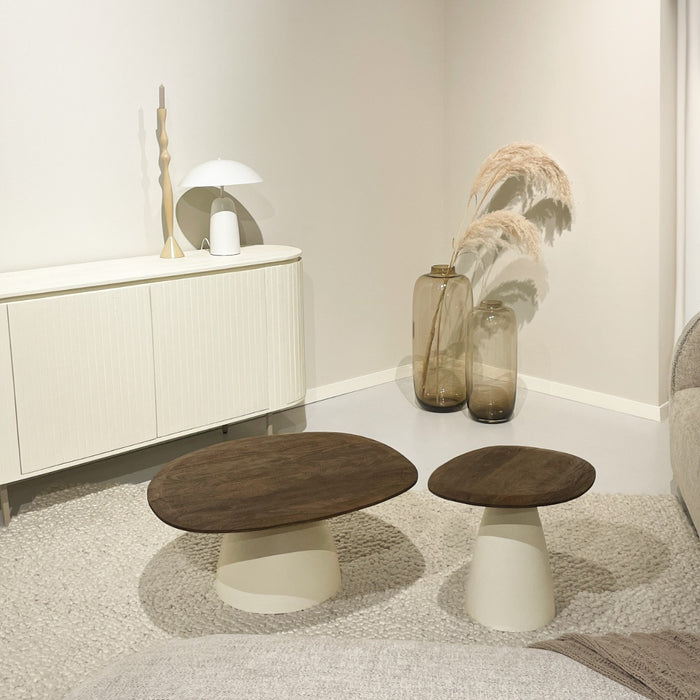 Brix - Salontafel Set Marron - Beige - Mangohout