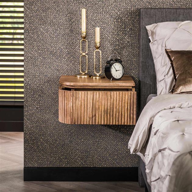 Hoyz Collection - Nachtkastje Wave Set-2 Afgerond - Massief Mangohout