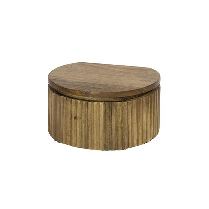 Hoyz Collection - Nachtkastje Wave Rond Zwevend 1 Lade XS - Mangohout