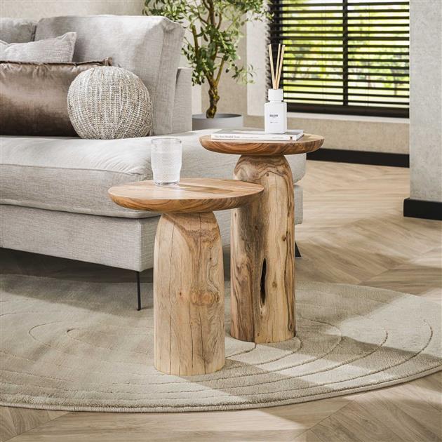 Hoyz Collection - Bijzettafel River Solid L - Massief Acacia Naturel