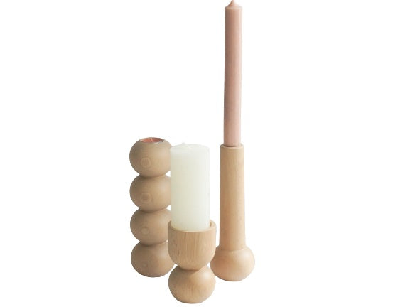 LEMON LILY Candleholder stack 2-in-1 - natural