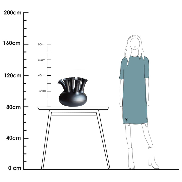 Vase The World - Amsterdam black toetervaas Ø43 x H33 cm