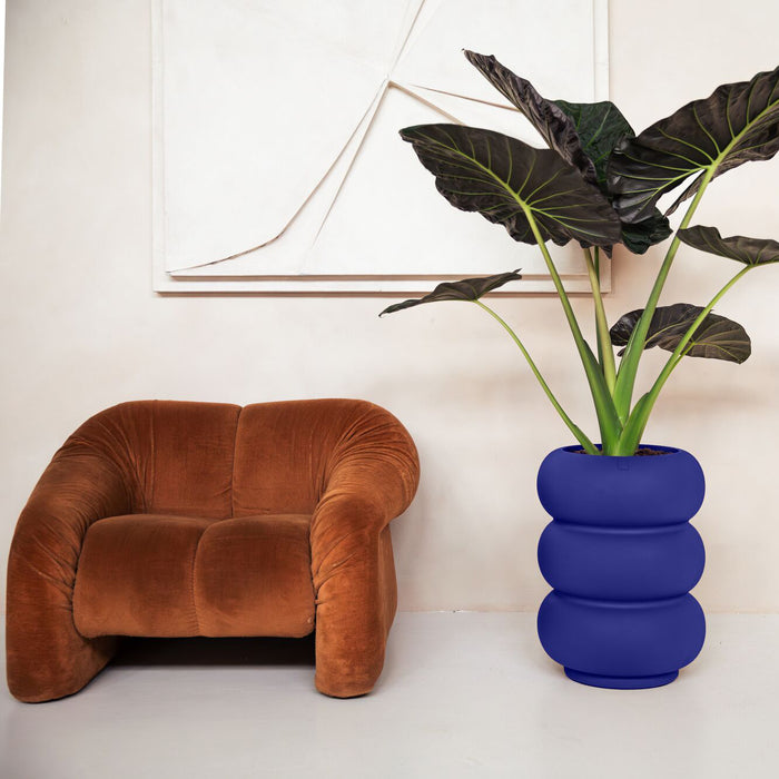 Elho Amber Roll High 43 - Royal blue - Ø 43 x H 58 cm - Binnen en Buiten - 100% gerecycled