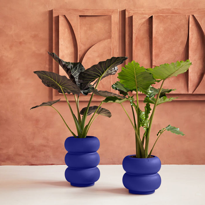 Elho Amber Roll Low 43 - Royal blue - Ø 43 x H 40 cm - Binnen en Buiten - 100% gerecycled