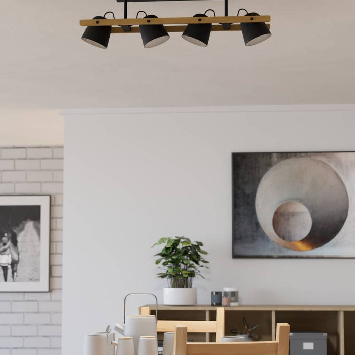 EGLO connect.z Hornwood-Z Plafondlamp - 78 cm - Zwart|Bruin - RGB