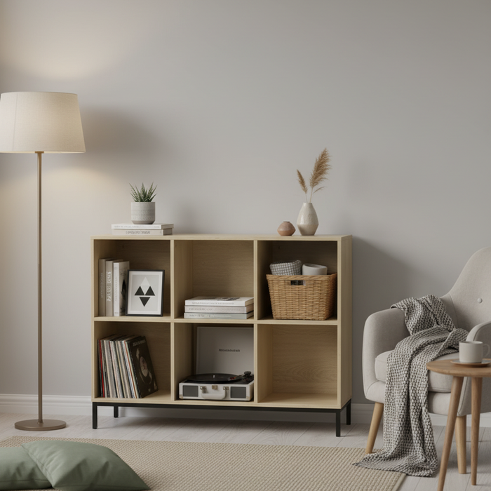 Calicosy - Boekenkast met 6 vakken - B93,5 cm