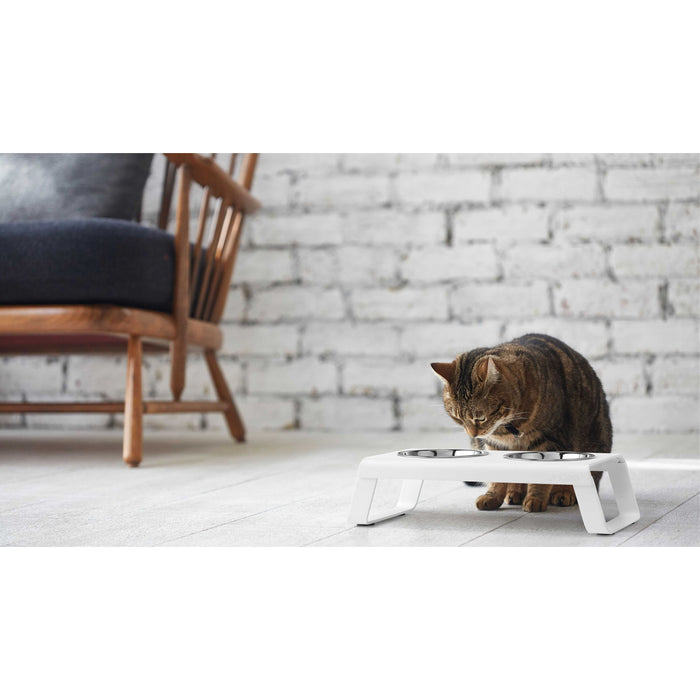 Desco kattenvoerbak walnoot