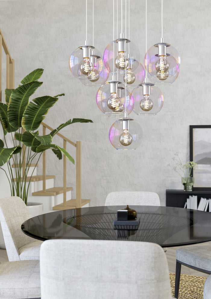 EGLO Ariscani 2 Hanglamp - E27 - Ø 65,5 cm - gekleurd glas - Chroom