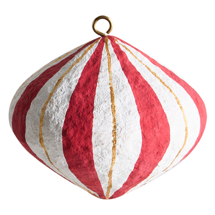 Beliani - GIDEALVEN - Set van 12 kerstornamenten - Wit|Rood - Papier