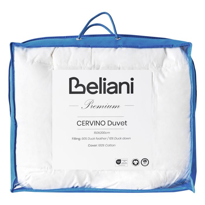 Beliani-CERVINO-Dekbed licht warm-Wit-150 x 200 cm-Eendendons