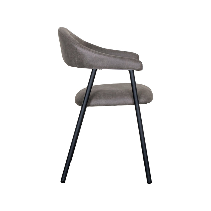 LABEL51 - Eetkamerstoel Amaze - Army Microfiber - Zwart Metaal