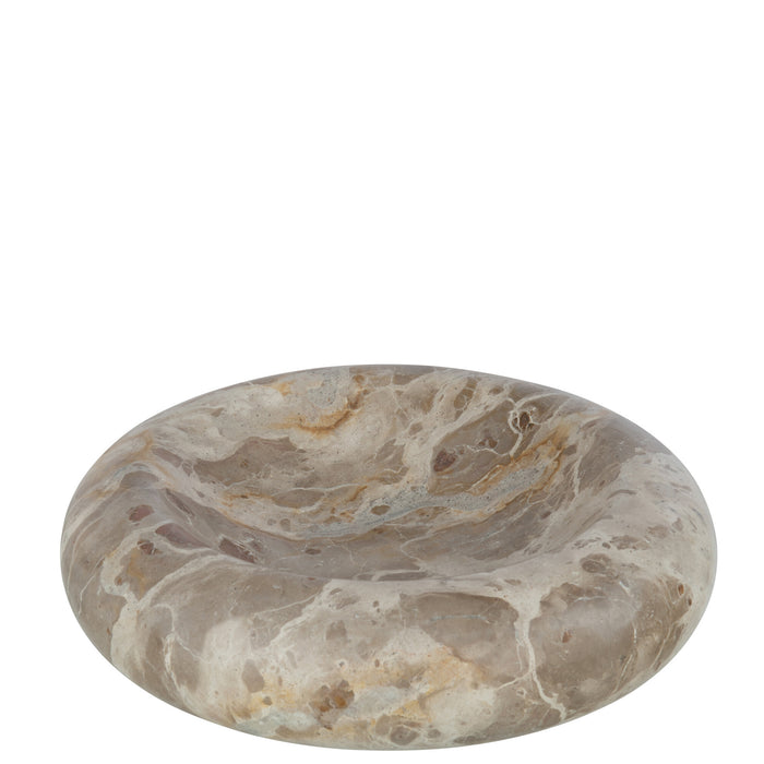 J-Line kom Rond Laag Marmer - steen - beige - large