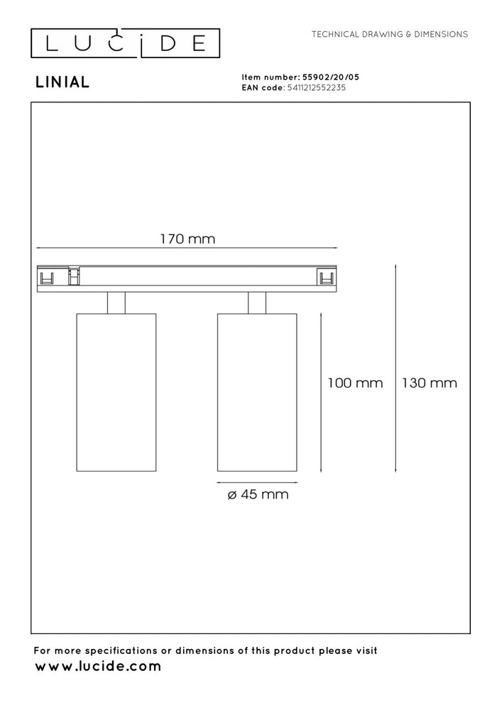 Lucide Premium LINIAL Railverlichting - Champagne kleur