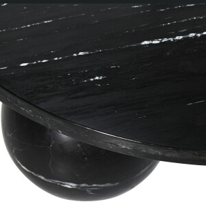 PTMD Diro Black Marble 3 Ball Coffeetable Round