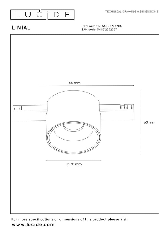 Lucide Premium LINIAL Railverlichting - Mat zwart chroom