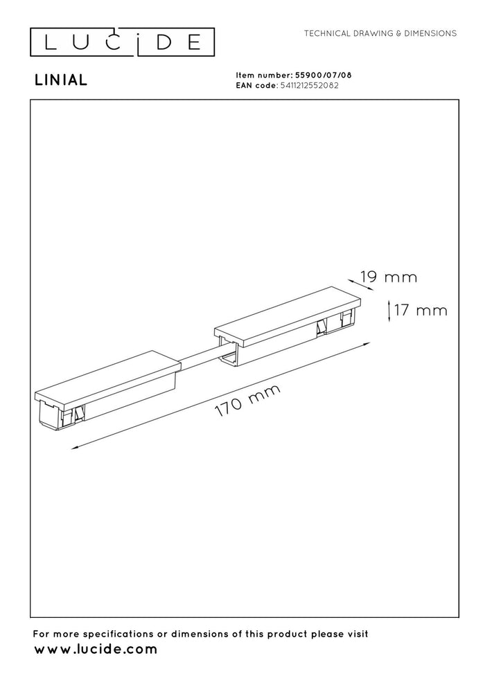 Lucide Premium LINIAL Railverlichting - Mat zwart chroom