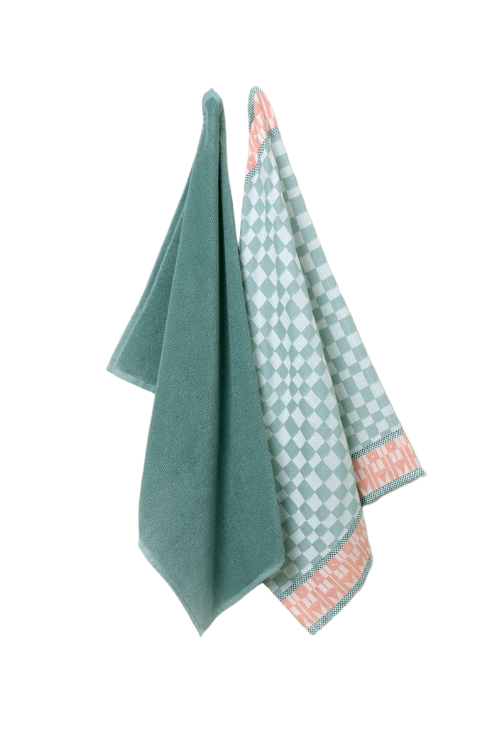 Sissy-Boy Groenblauwe handdoek en theedoek terry