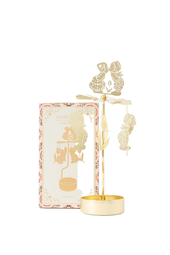 Sissy-Boy Gouden waxinelichthouder met Hollands koppeltje