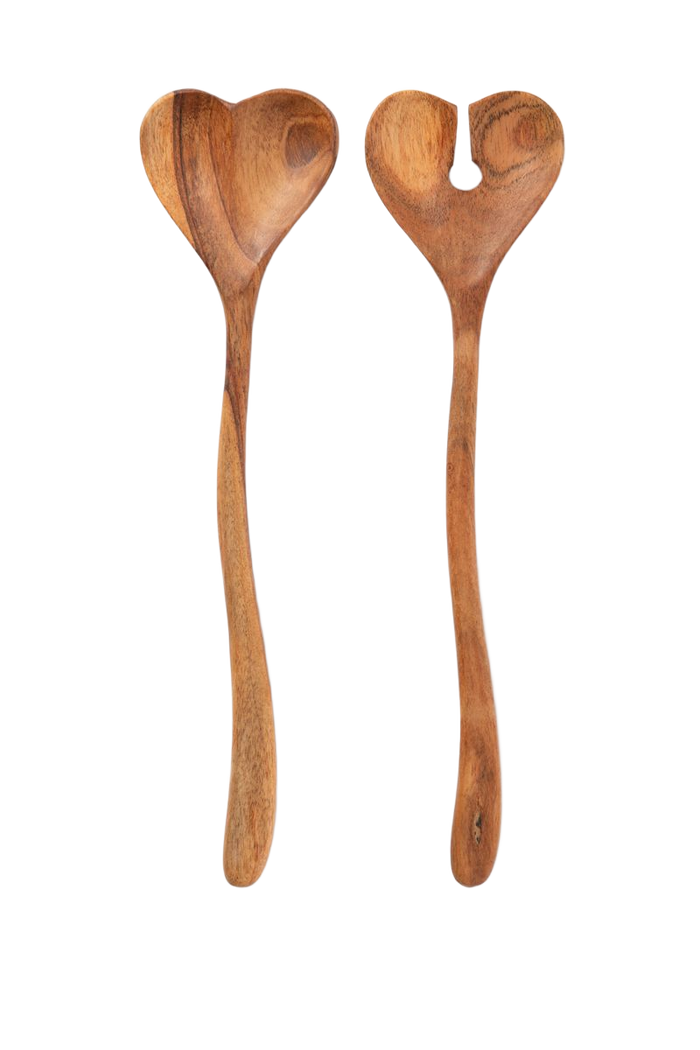 Sissy-Boy Bruin houten sla bestek met hart