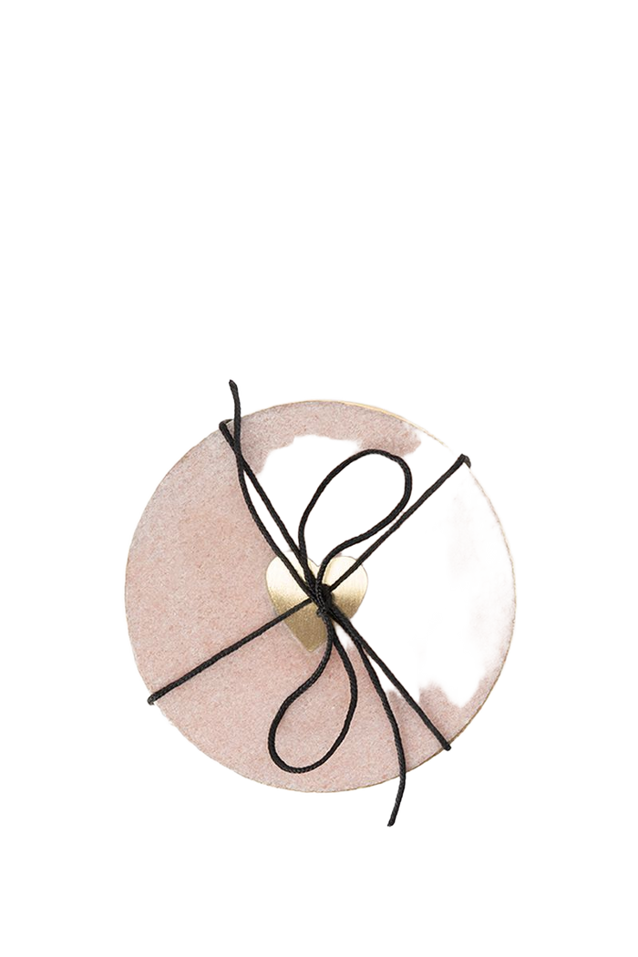 Sissy-Boy Lichtroze marmeren glasonderzetters met hart-4st.