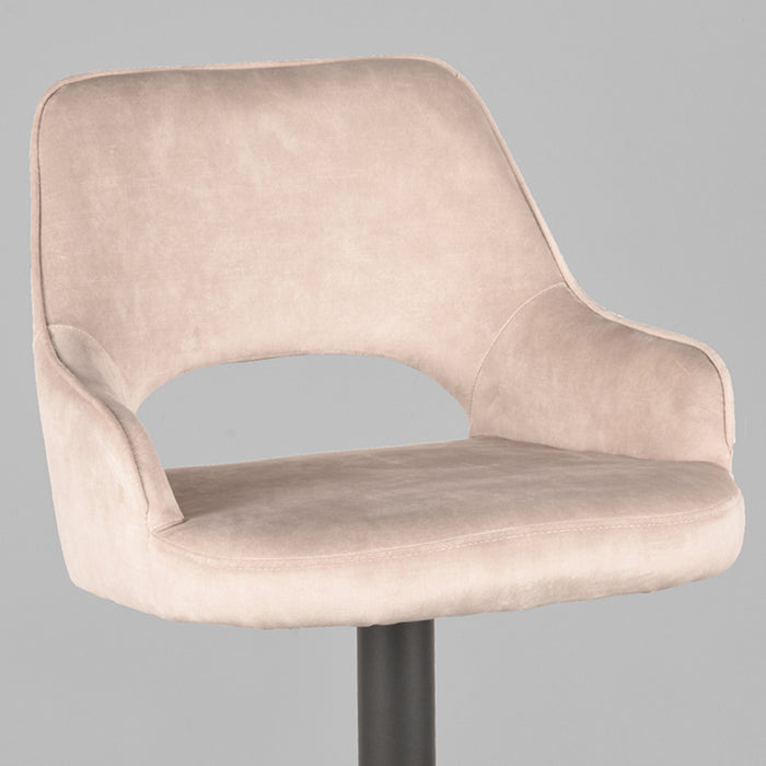 LABEL51 - Barkruk Fer - Naturel Velours - Zwart Metaal