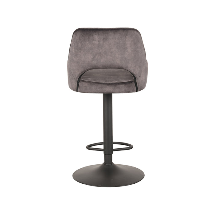 LABEL51 - Barkruk Fer - Antraciet Velours - Zwart Metaal