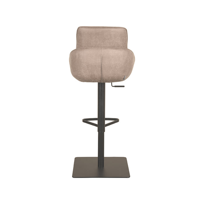 LABEL51 - Barkruk Beauty - Taupe Micro Suede - Zwart Metaal