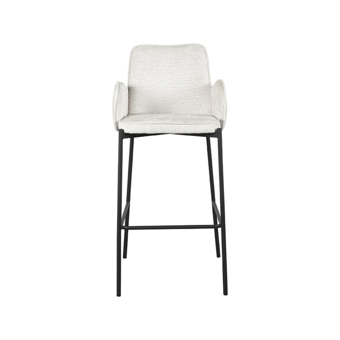 LABEL51 - Barkruk Joni Hoog - Creme Elegance - Zwart Metaal