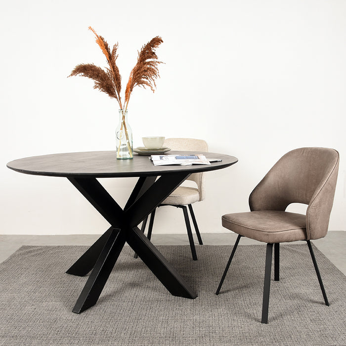 LABEL51 Eetkamerstoel Lewis - Taupe - Microfiber