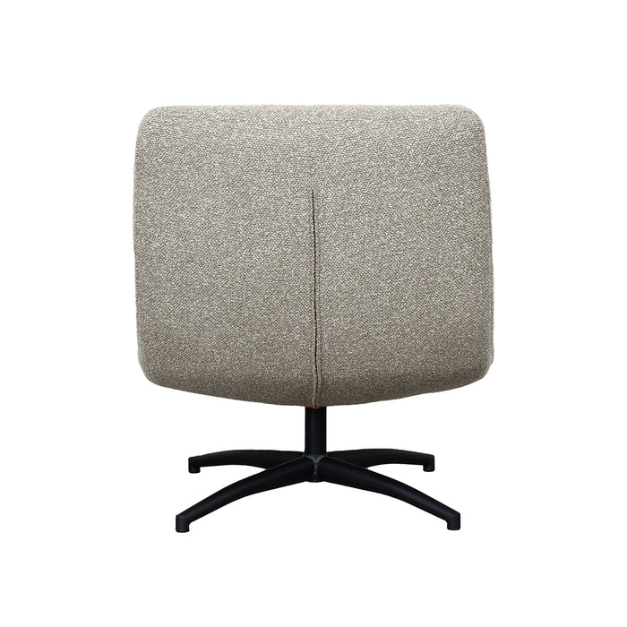 LABEL51 - Draaifauteuil Calix - Mushroom Royal Boucle - Zwart Metaal