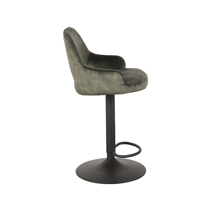 LABEL51 - Barkruk Fer - Hunter Velours - Zwart Metaal