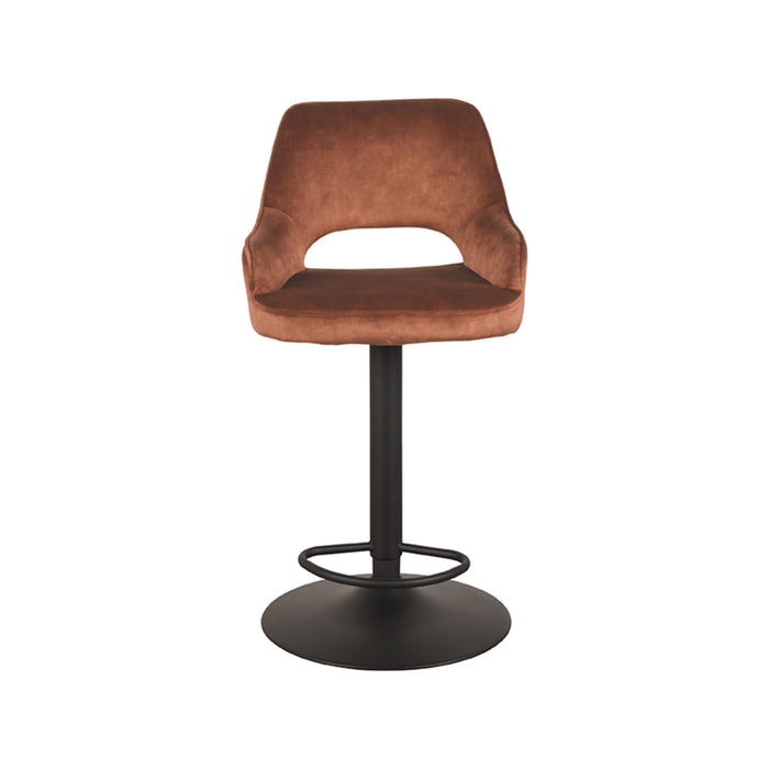 LABEL51 - Barkruk Fer - Rust Velours - Zwart Metaal