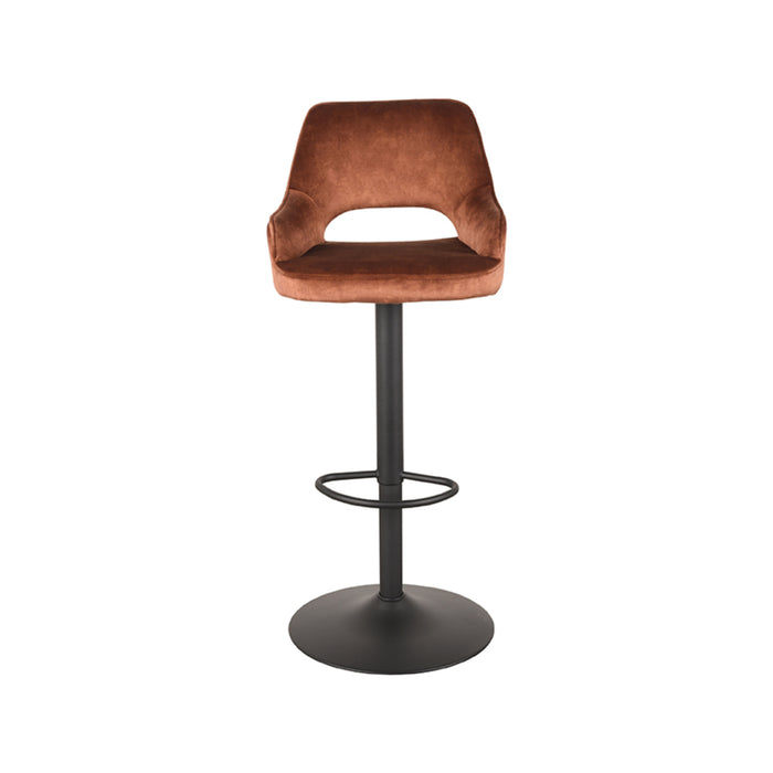 LABEL51 - Barkruk Fer - Rust Velours - Zwart Metaal